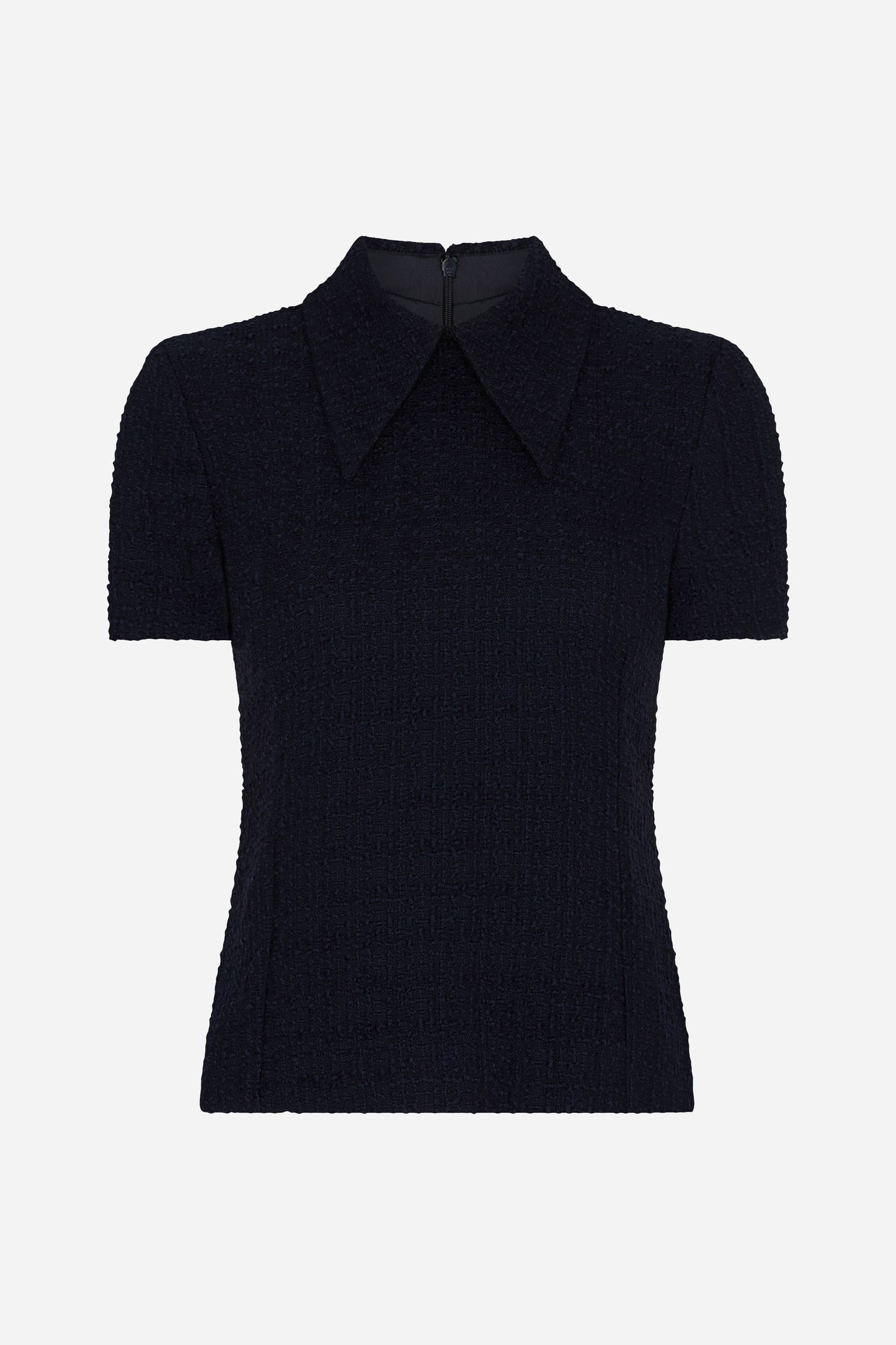 Stella Tweed Top - Navy Tweed