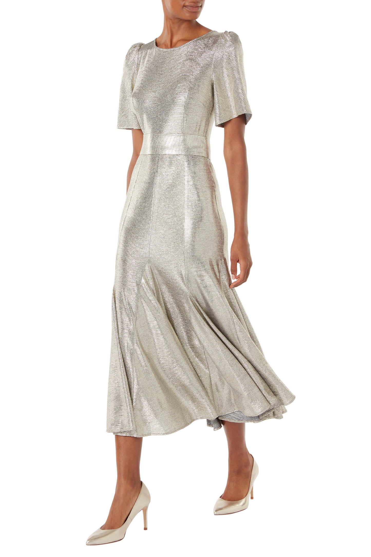 Kordelia Dress - Silver Foil Jersey