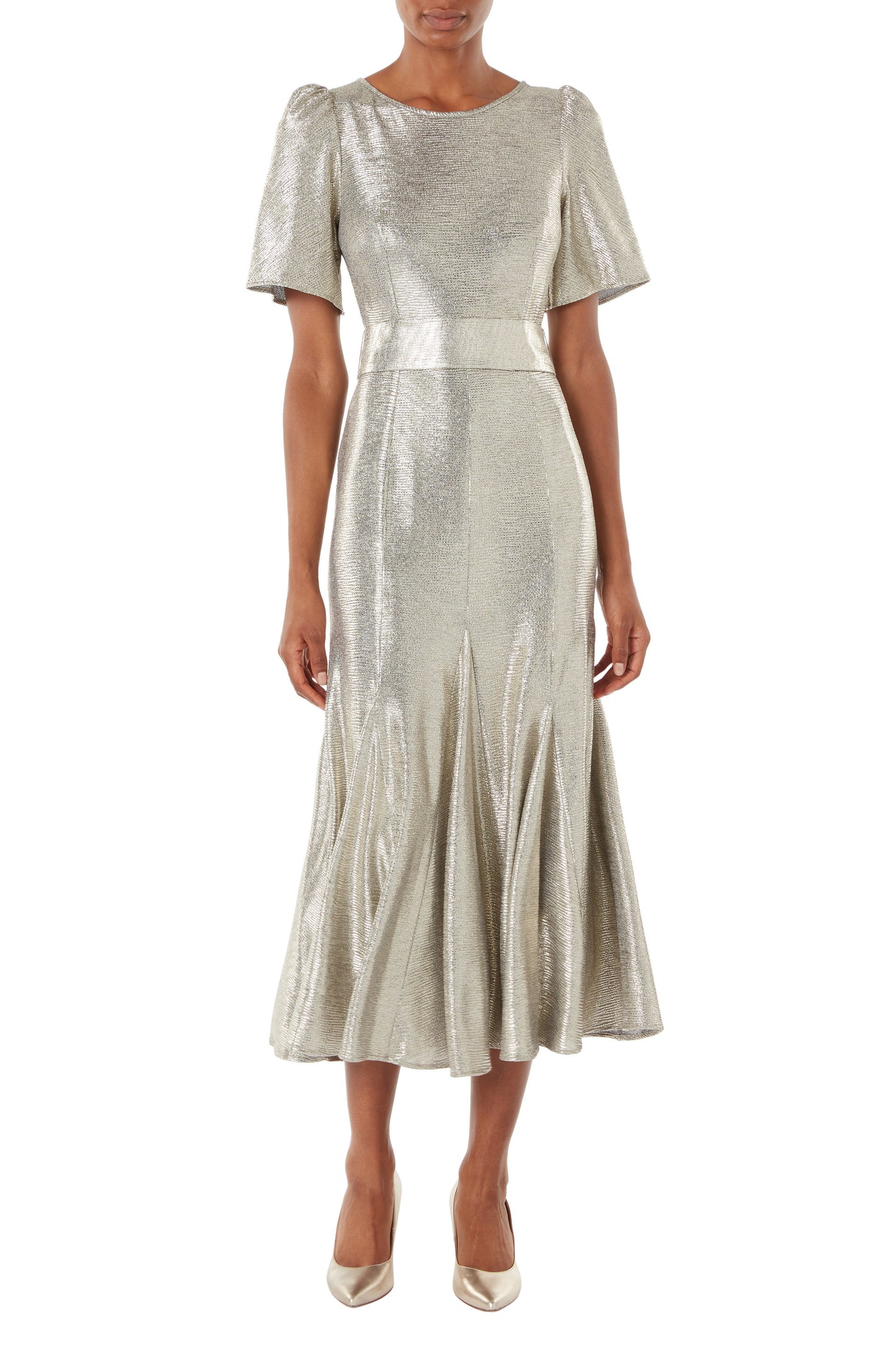 Kordelia Dress - Silver Foil Jersey