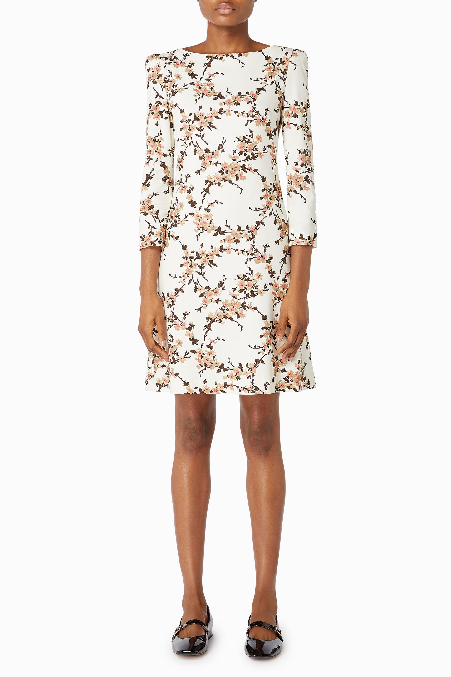 Petal Dress - Cream Floral Garland Print