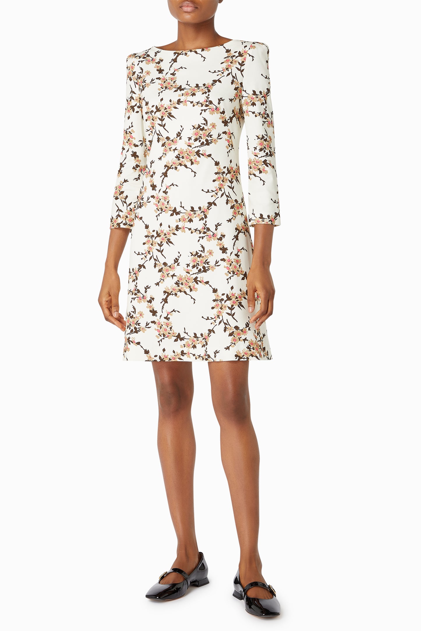 Petal Dress - Cream Floral Garland Print