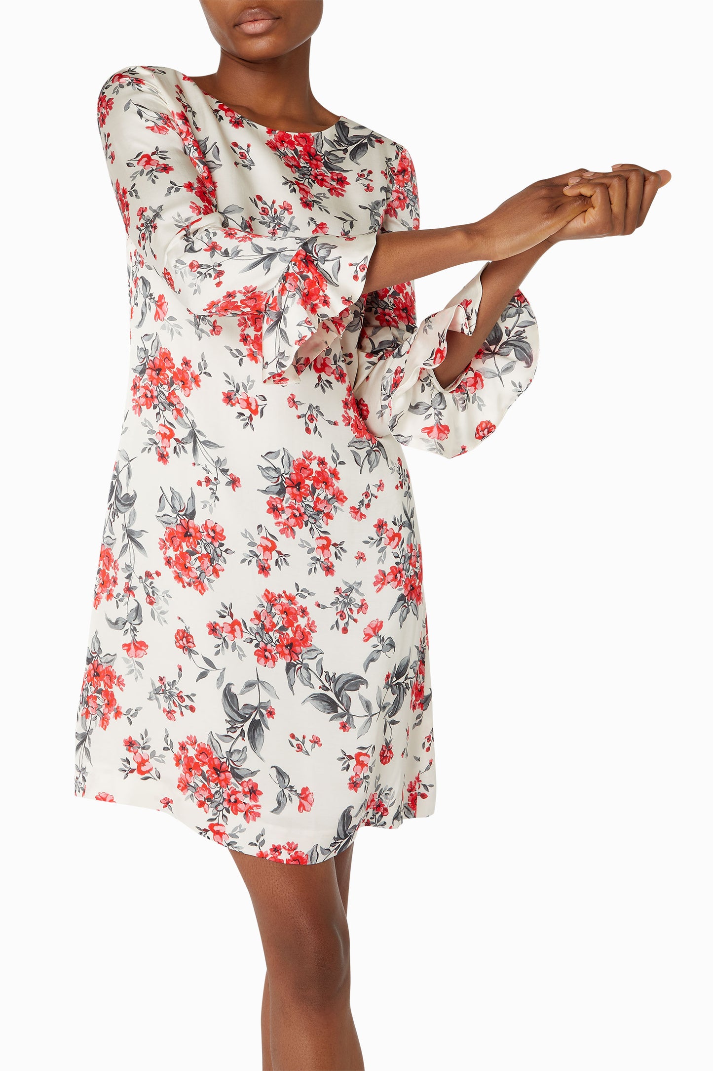 Posey Dress - Red Scatter Flower Print