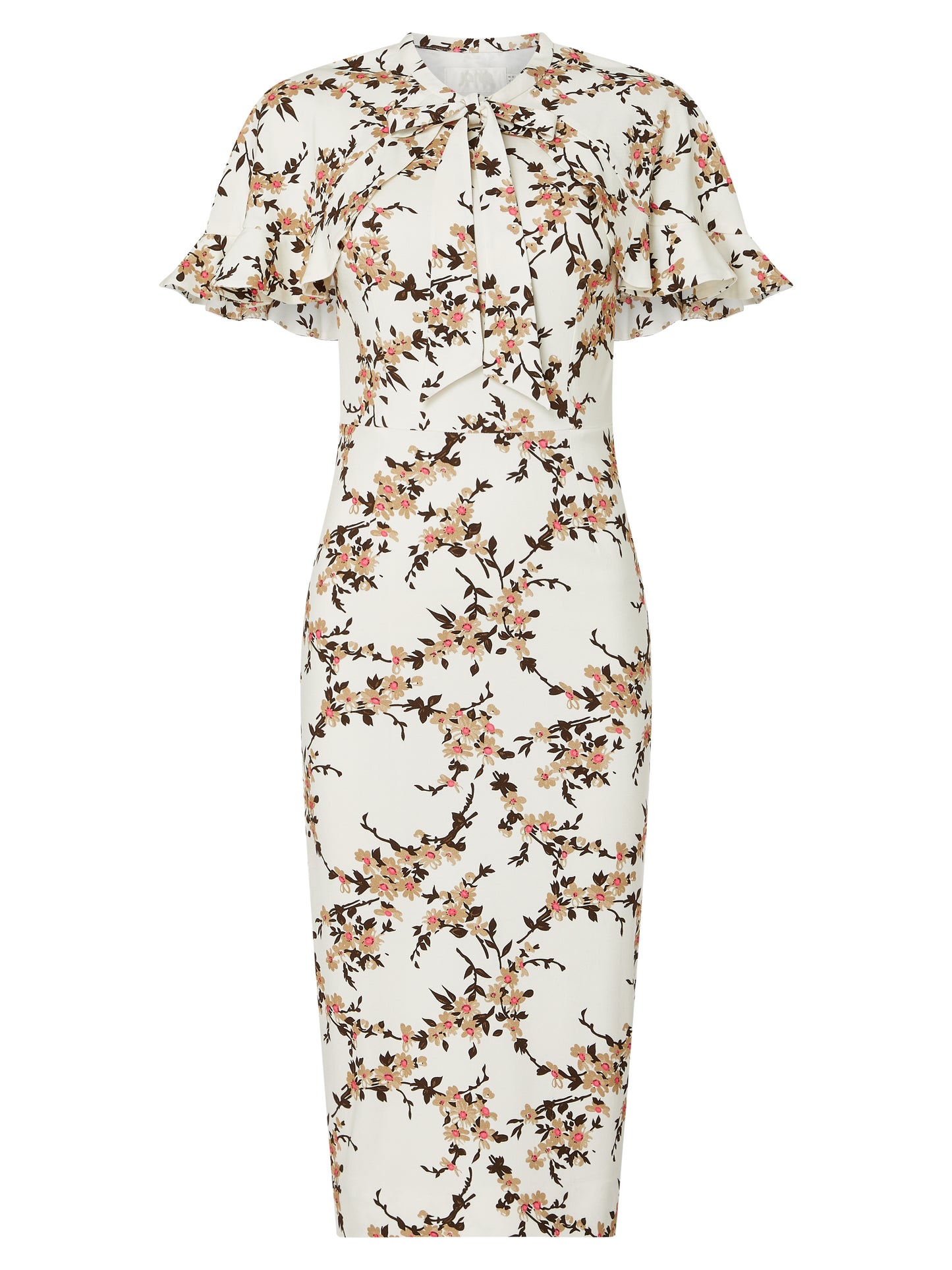 Primrose Dress - Cream Caramenl Floral Garland Print