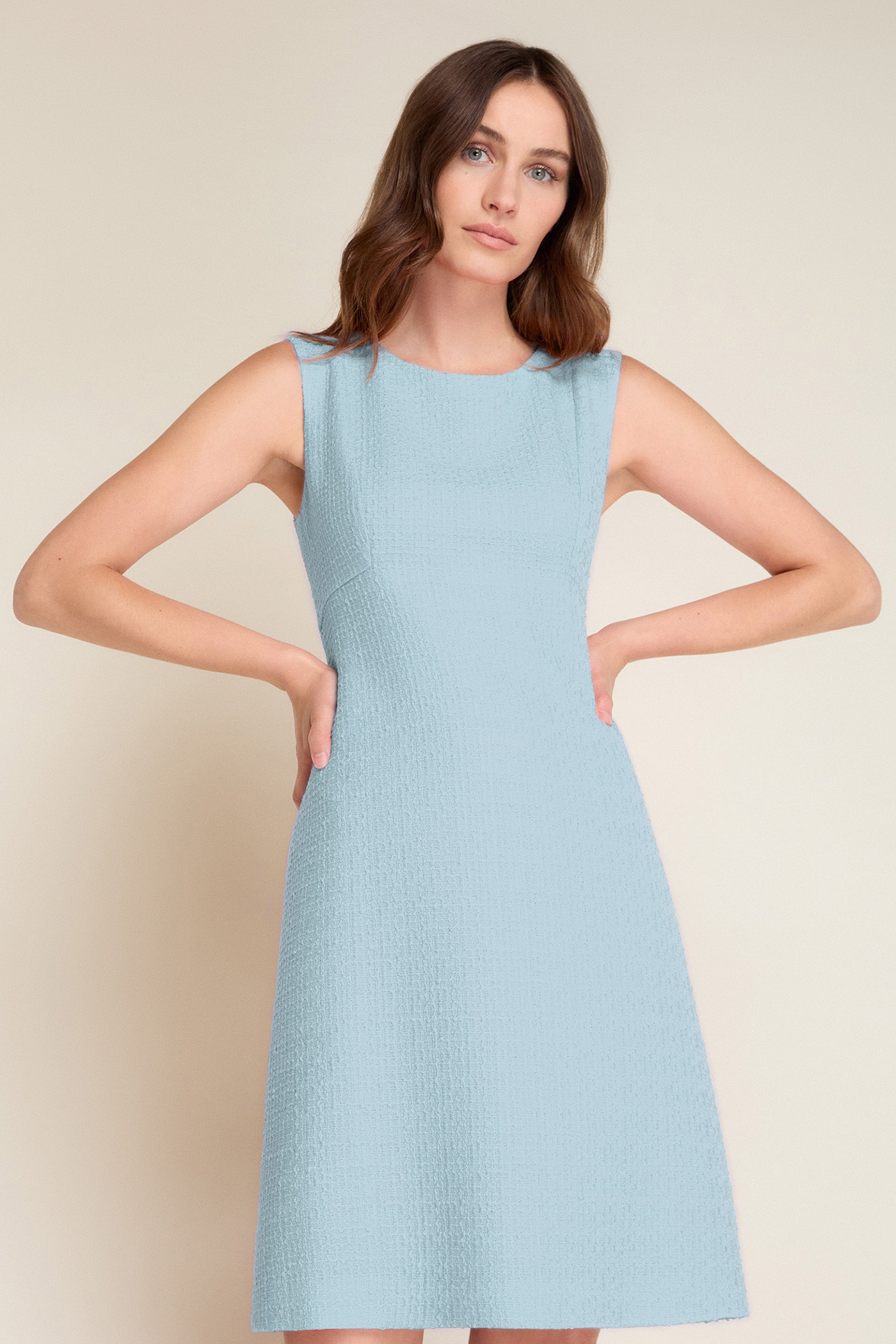 Sam Tweed Sleeveless Shift Dress - Frost Blue Jane Atelier Sam Tweed Sleeveless Shift Dress - Frost Blue Jane Atelier