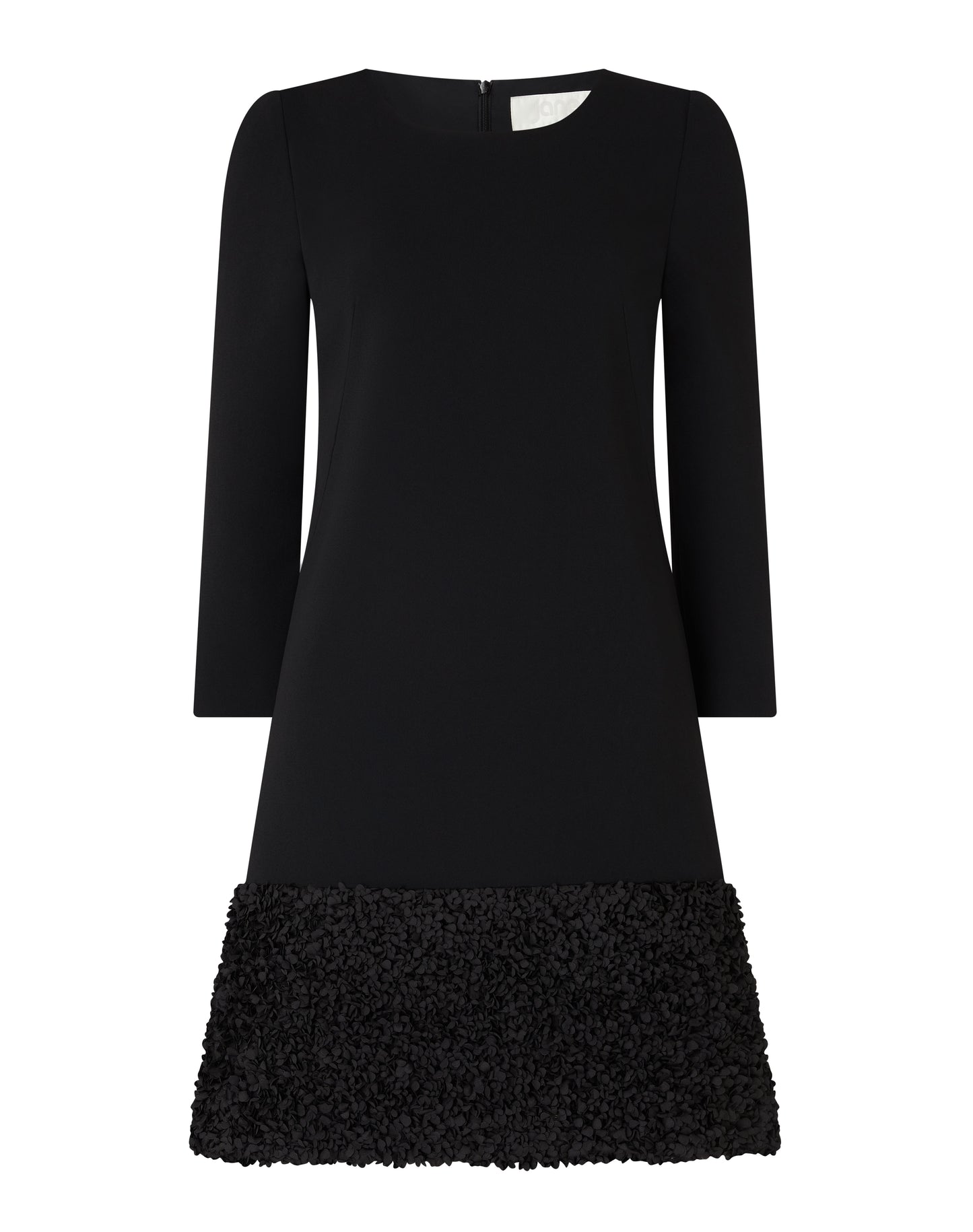 Simone Tunic Dress - Black W Petal Trim