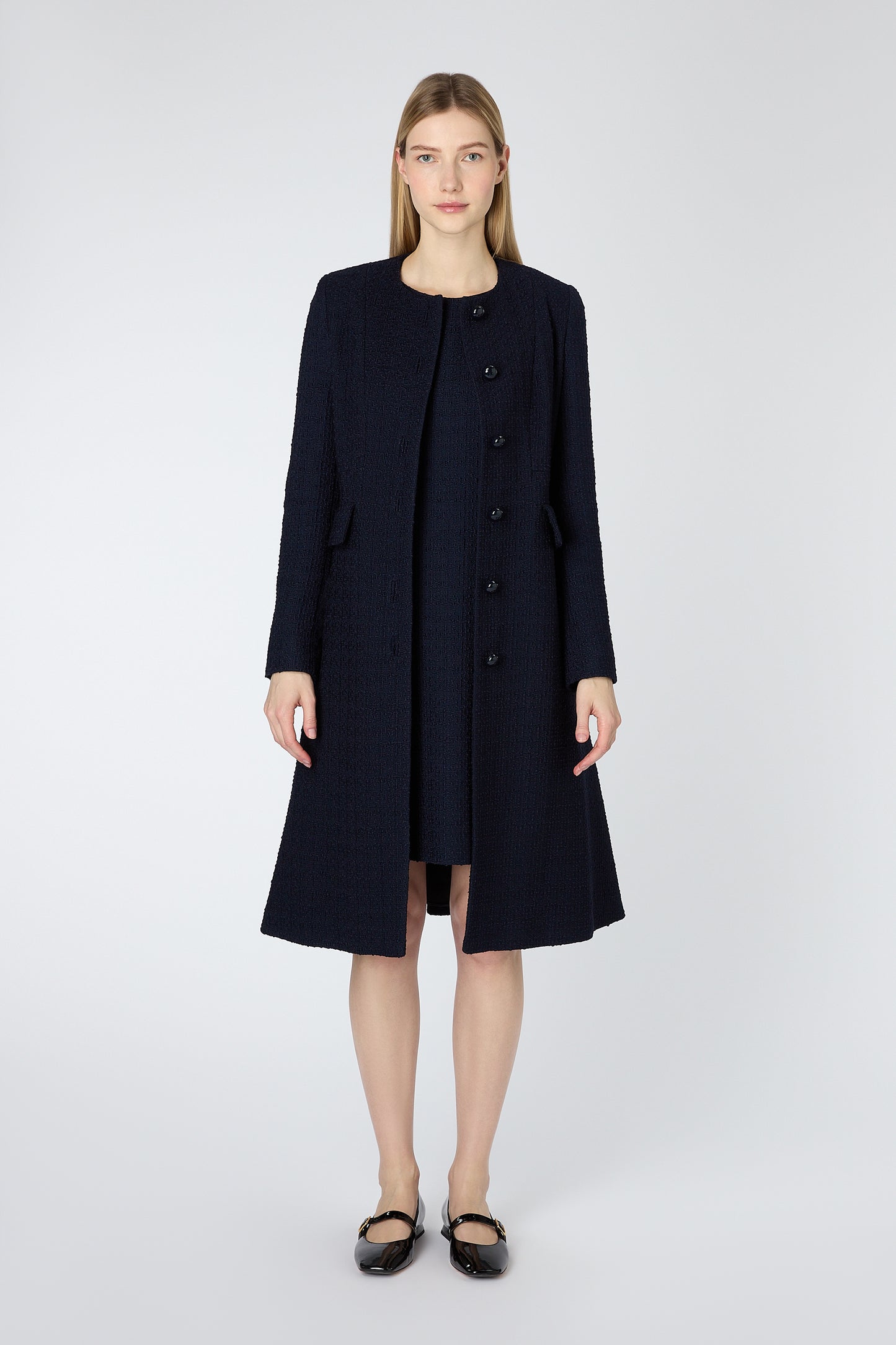 Sonnet Tweed Coat - Navy