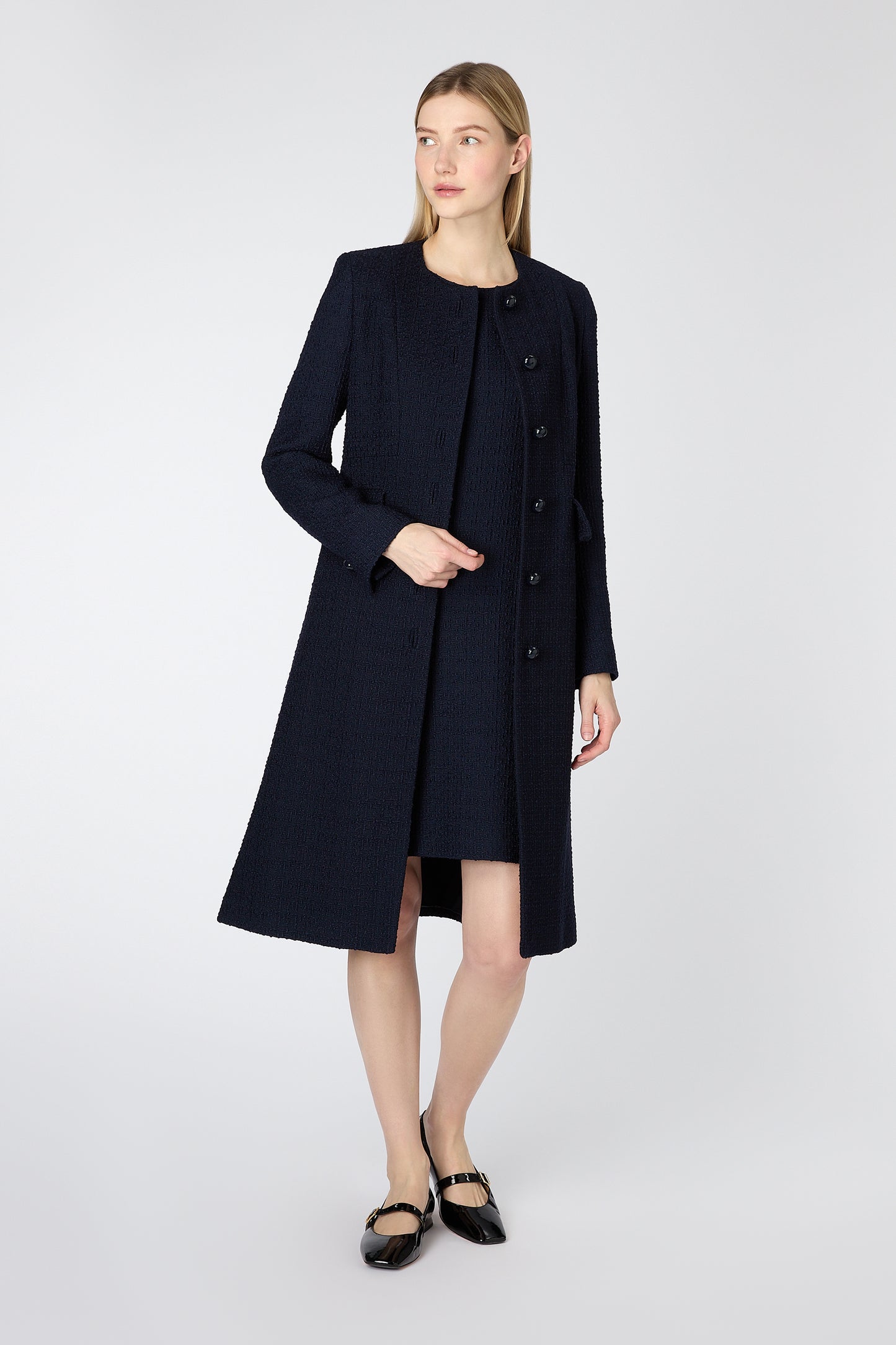 Sonnet Tweed Coat - Navy