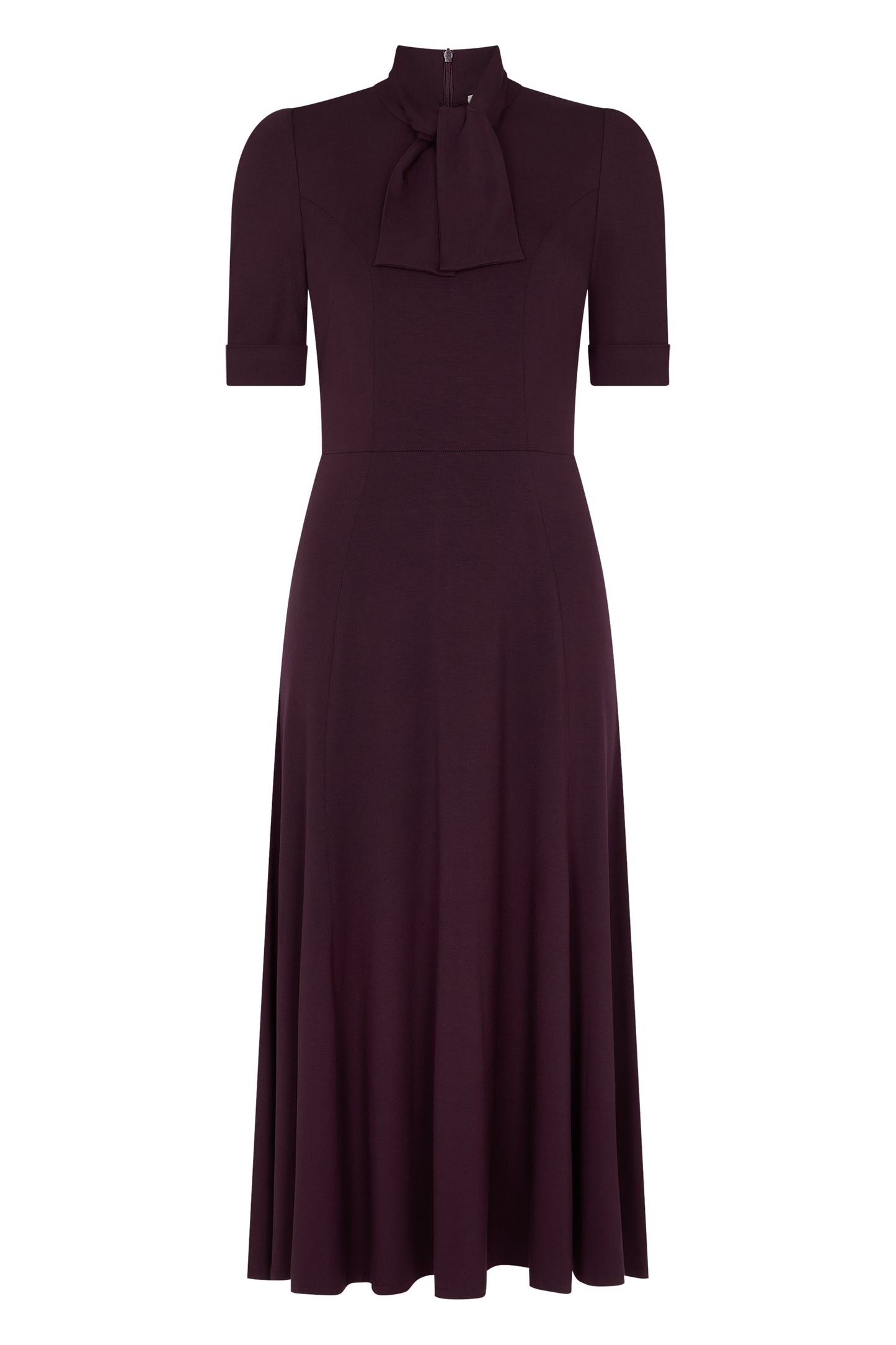 Tatiana Jersey Fit And Flare Dress - Damson