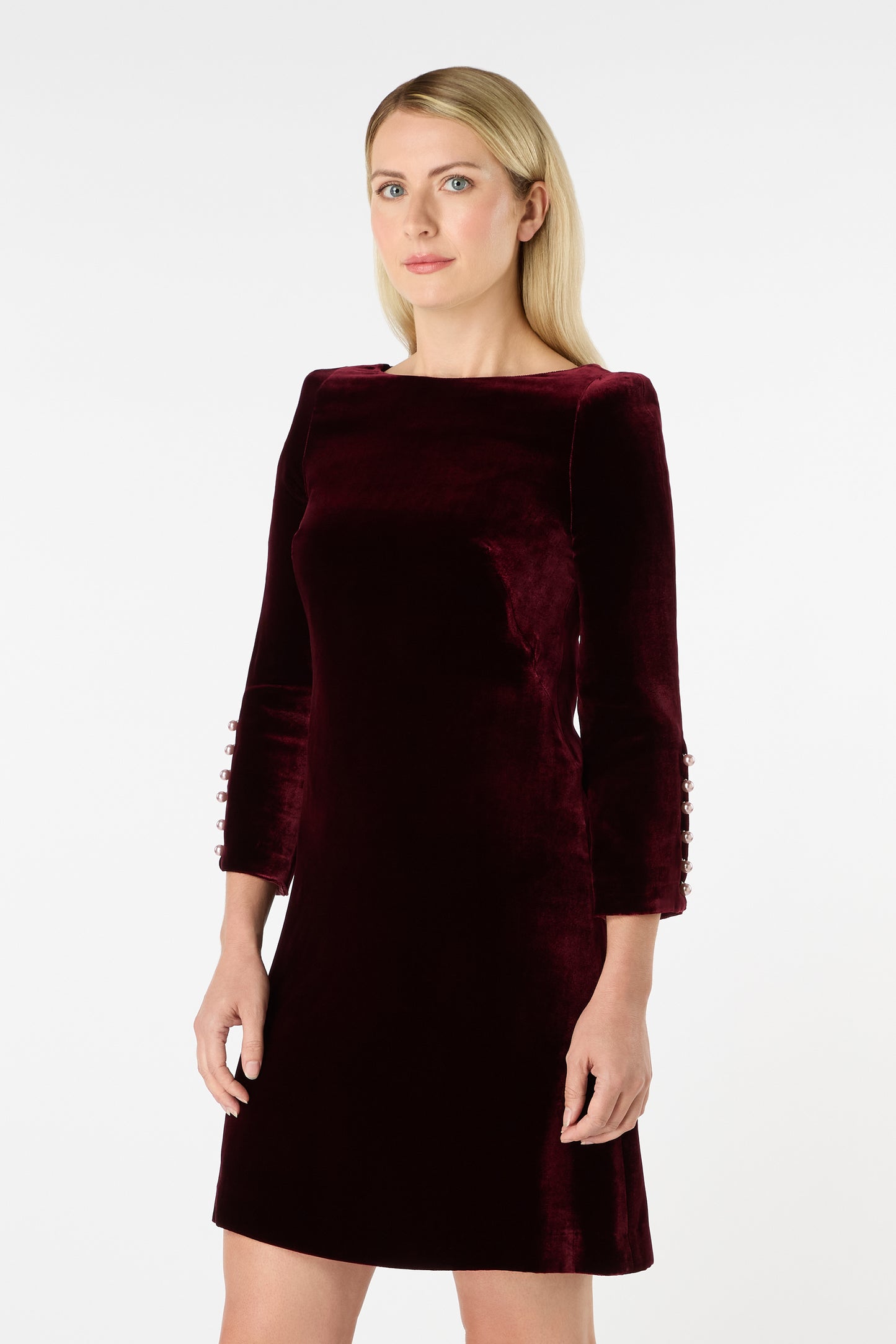Tinkerbelle Velvet Dress - Burgundy