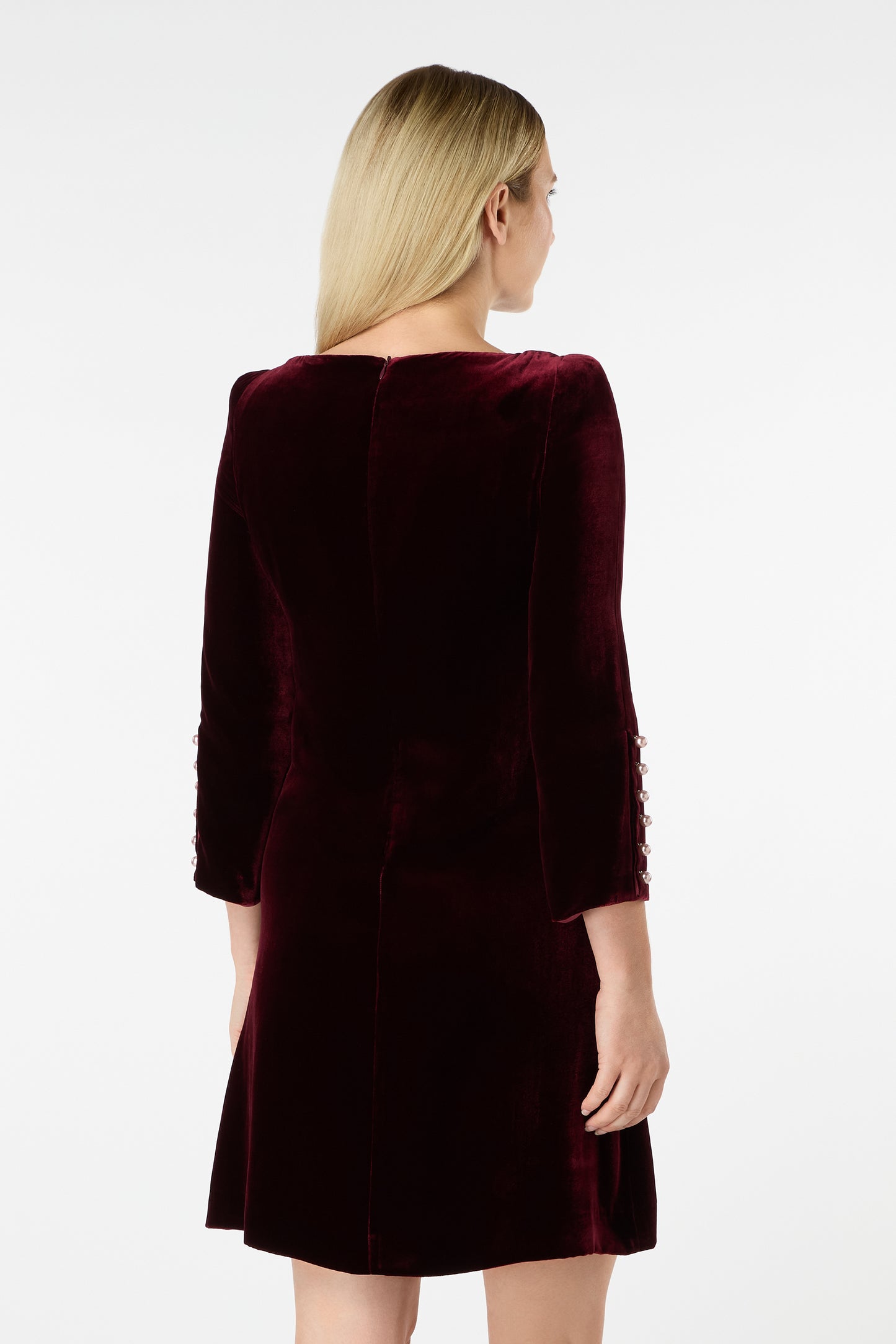 Tinkerbelle Velvet Dress - Burgundy