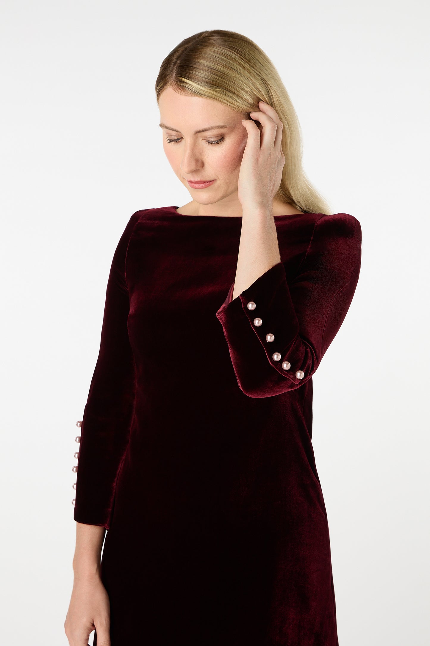 Tinkerbelle Velvet Dress - Burgundy