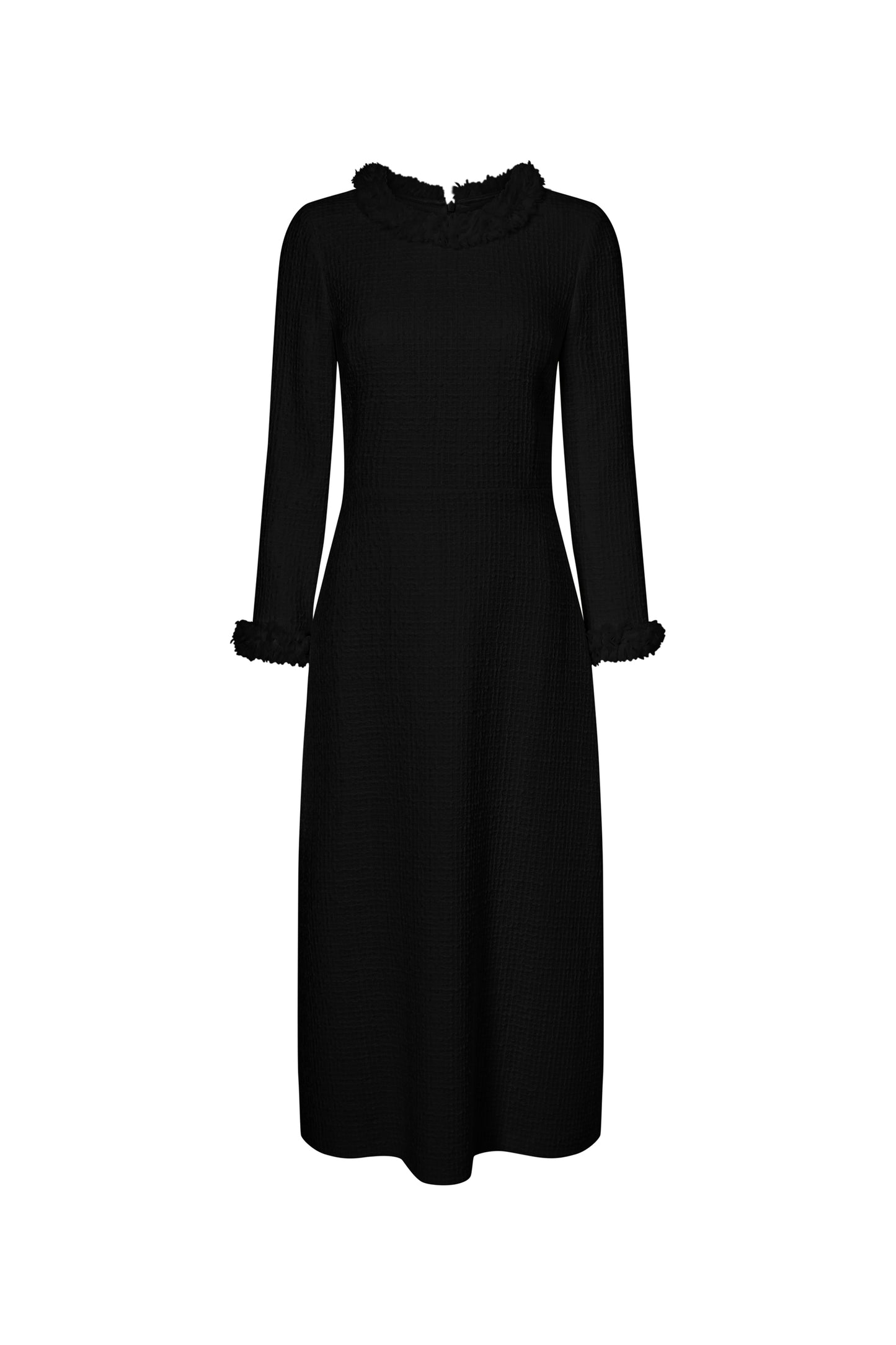 Vermont Fit and Flare Tweed Dress - Black