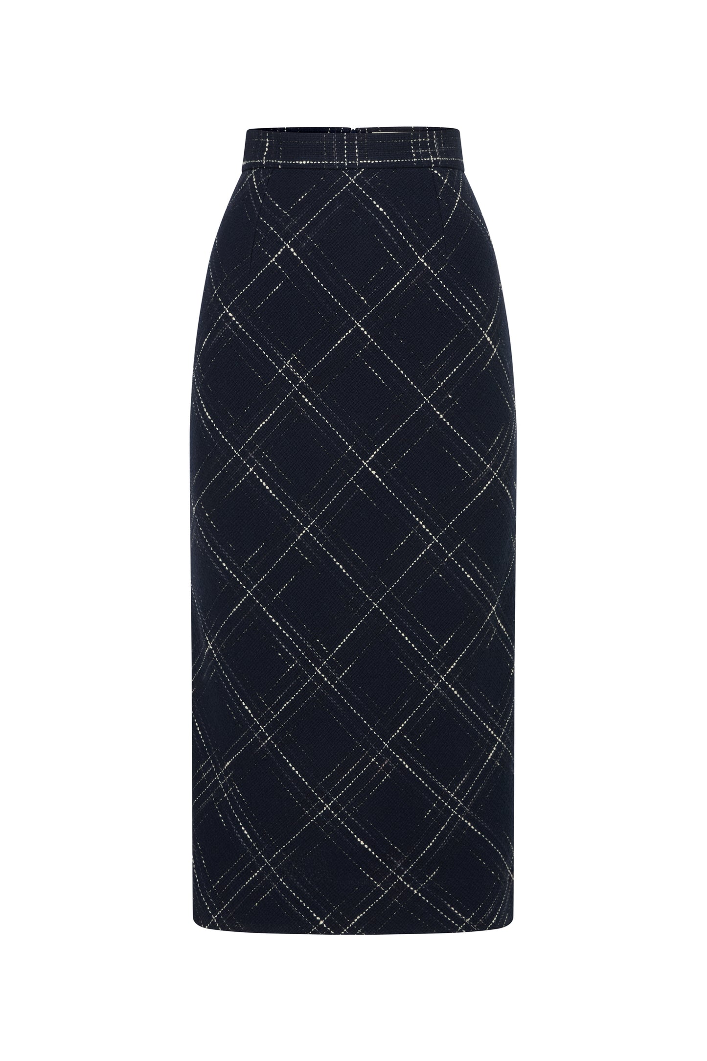 Verne Pencil Skirt - Navy Check