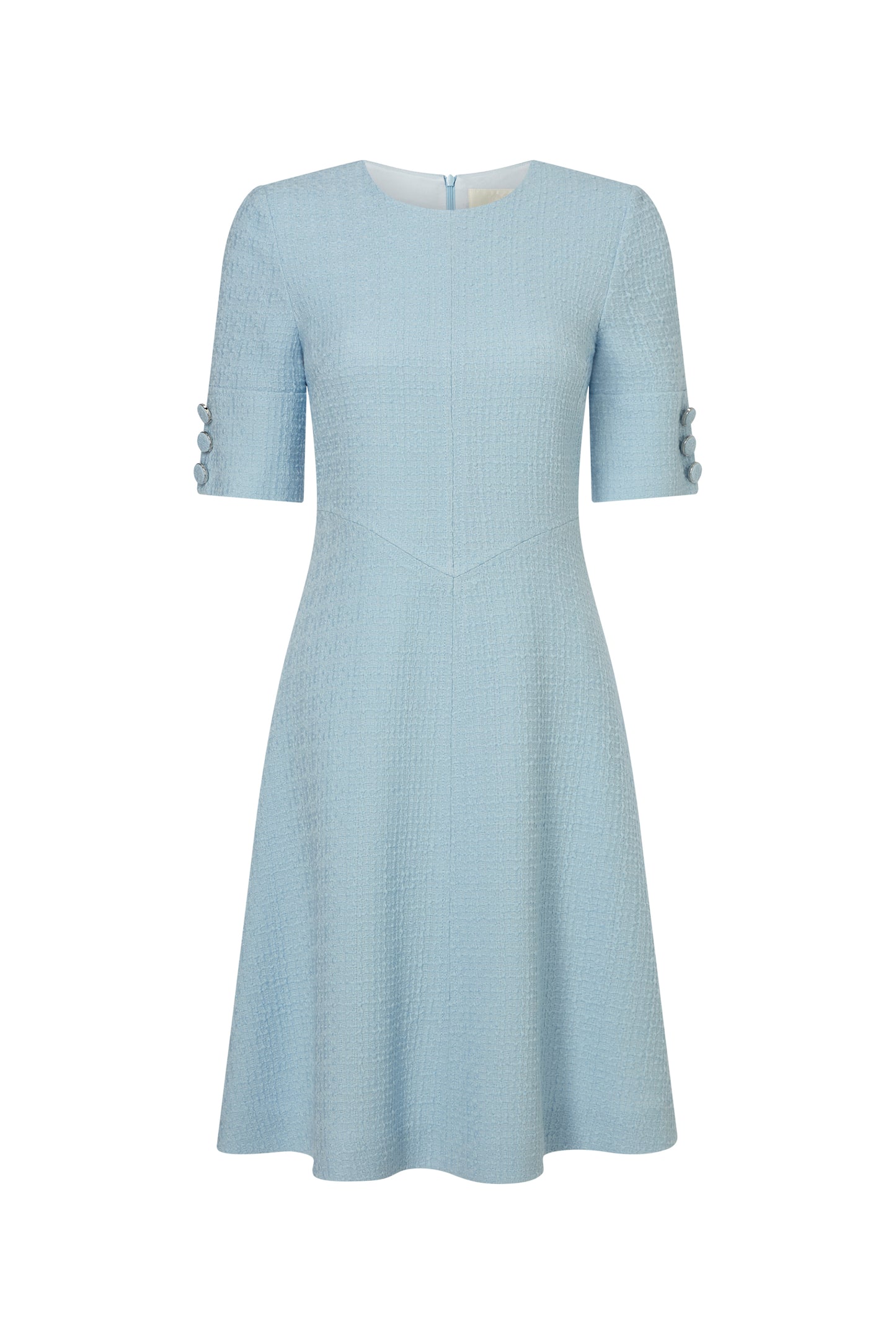 Villette Tweed Fit And Flare Dress - Frost Blue