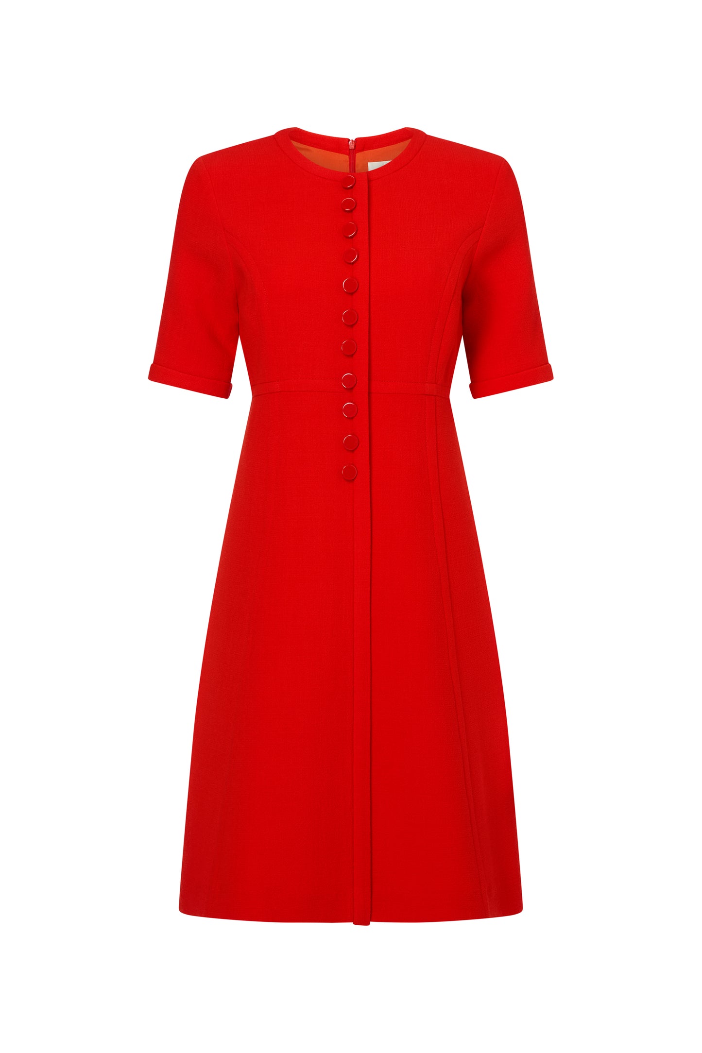 Virgo Short Sleeved Dress - Vintage Red