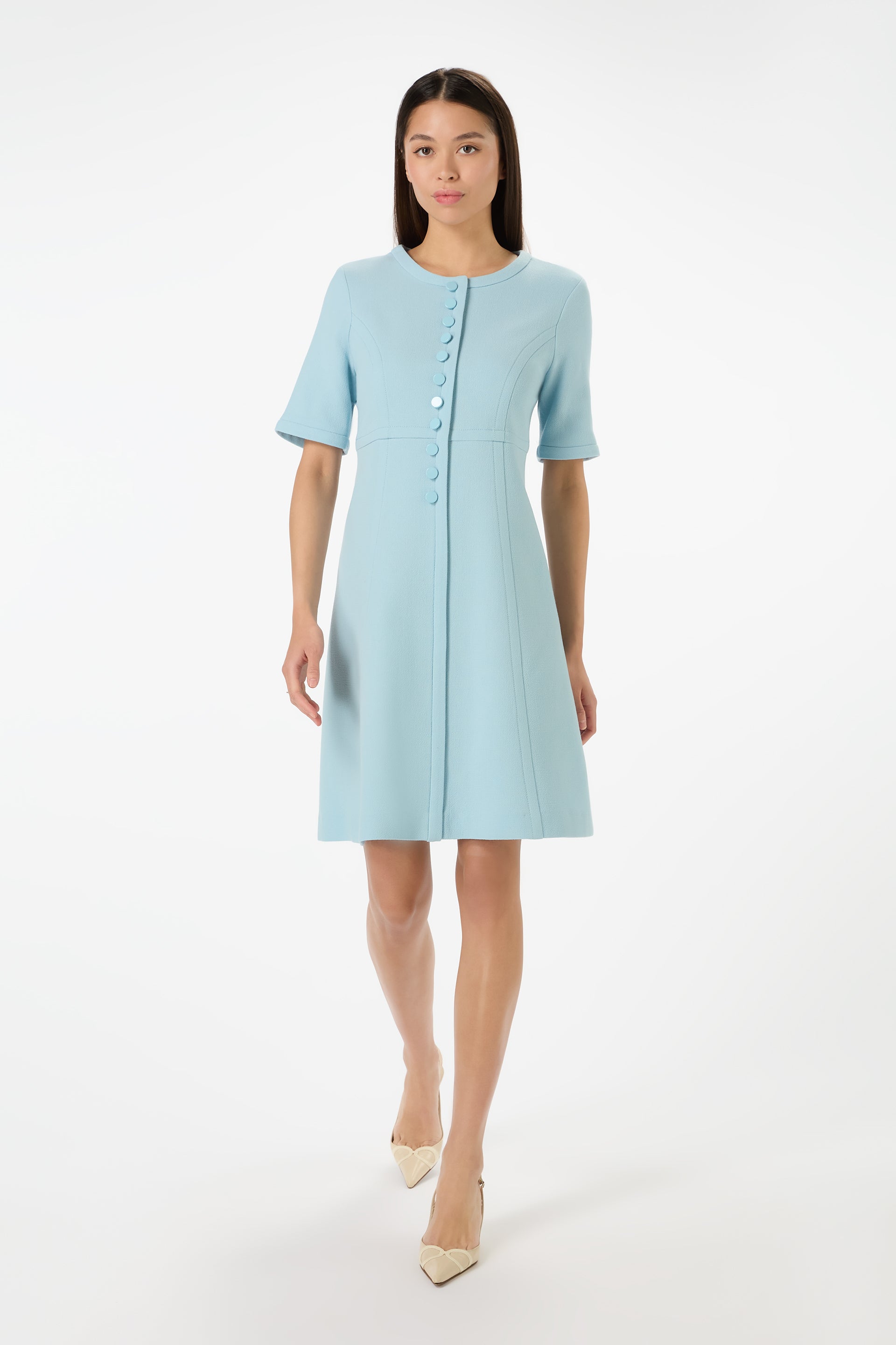 pale blue short sleeve dress Virgo Short Sleeved Dress