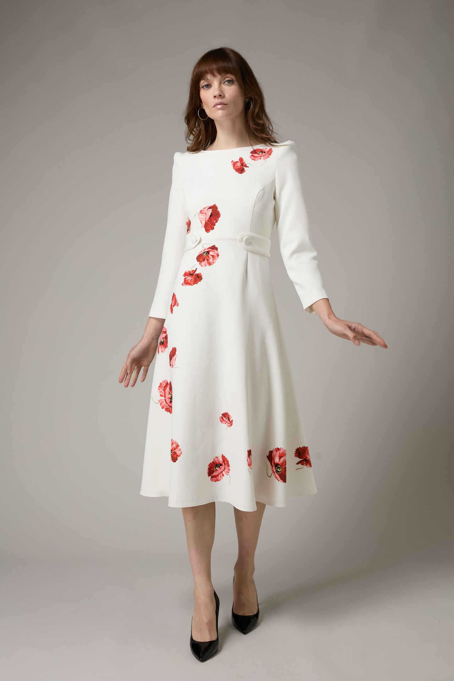 Virtue Fit And Flare Dress - Poppy Print