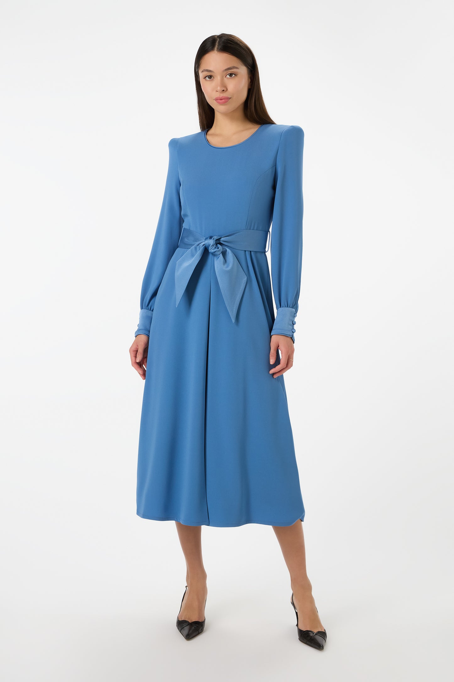 Vivaldi Cady Fit And Flare Dress - Bluebell