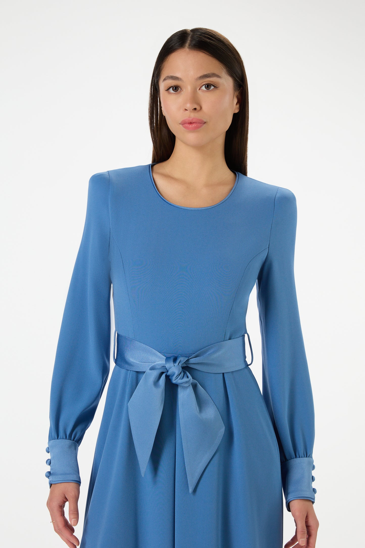 Vivaldi Cady Fit And Flare Dress - Bluebell