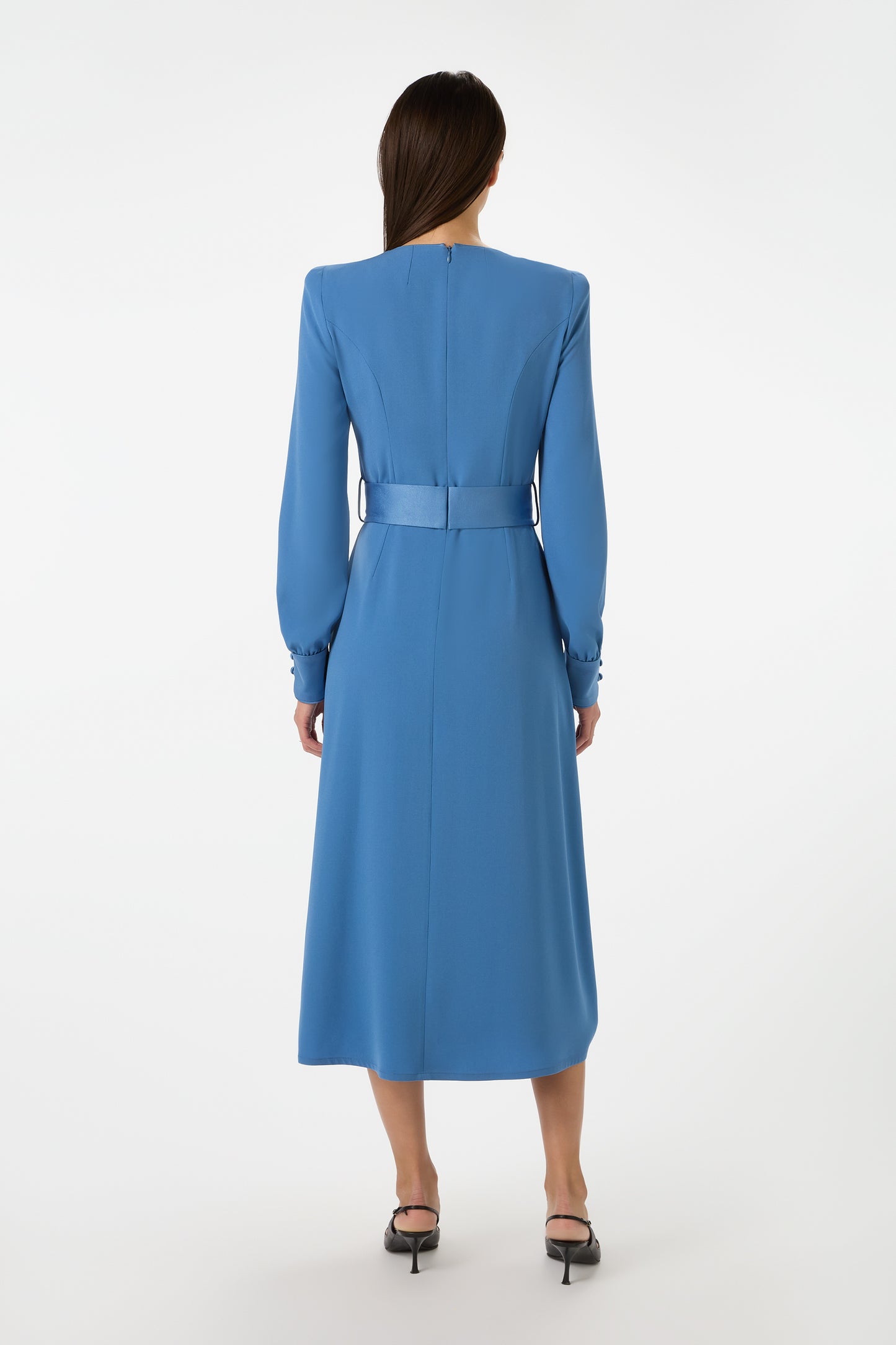 Vivaldi Cady Fit And Flare Dress - Bluebell