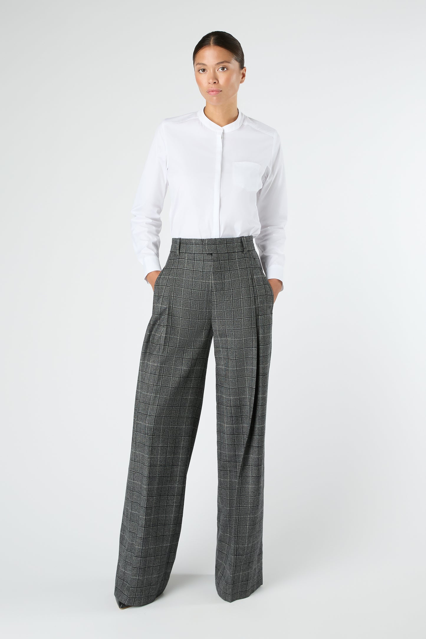 Whistler Wool Check Trousers Black Grey Check