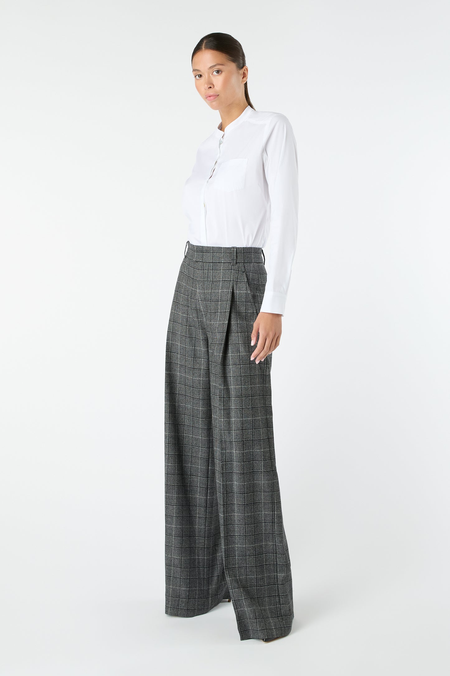 Whistler Wool Check Trousers Black Grey Check