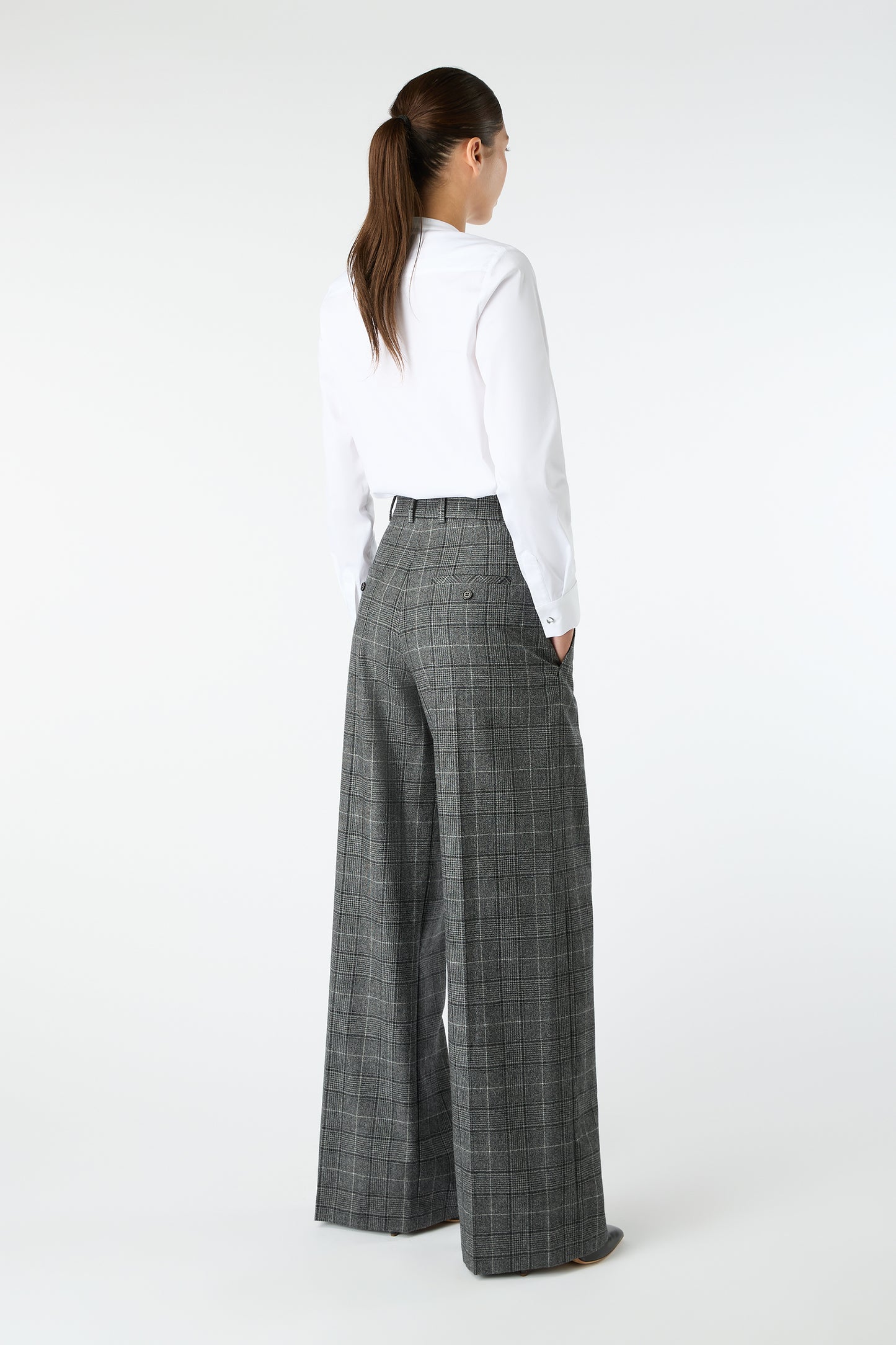 Whistler Wool Check Trousers Black Grey Check