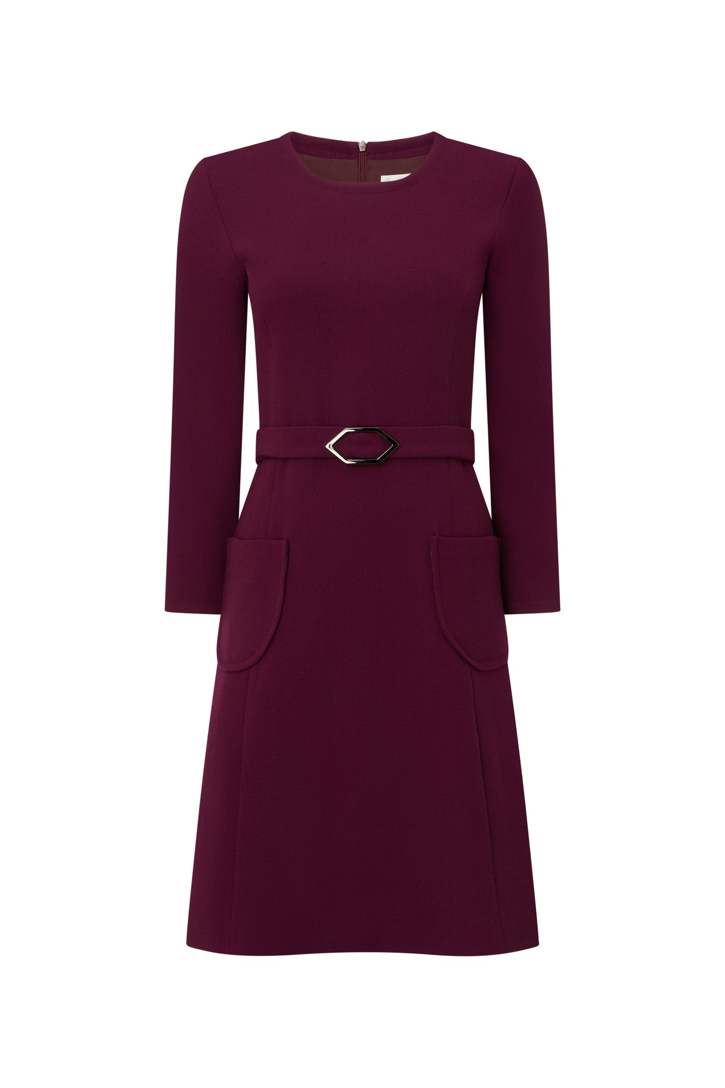 Wish Belted Shift Dress - Bordeaux