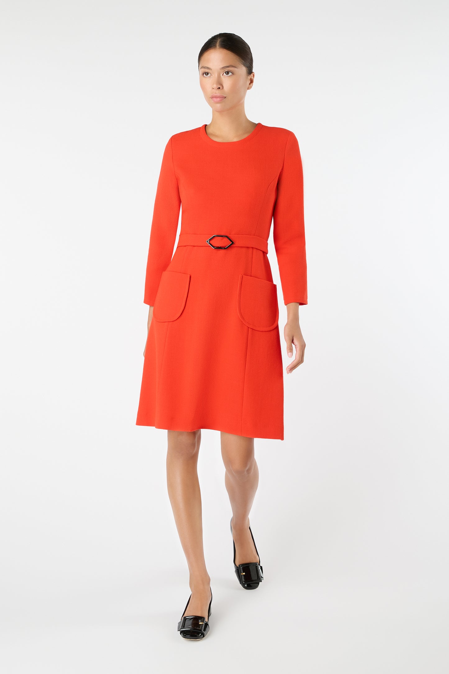 Wish Belted Shift Dress - Vintage Red