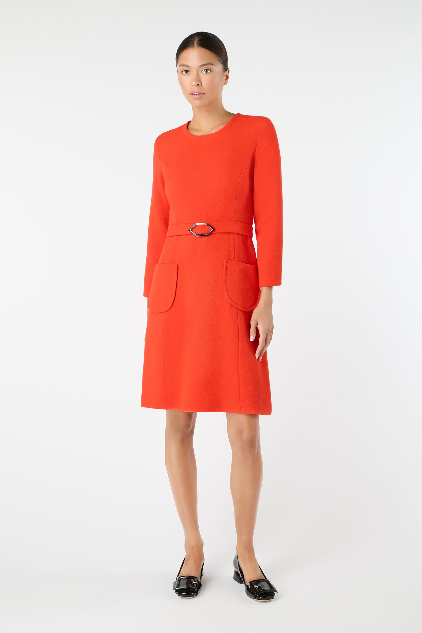 Wish Belted Shift Dress - Vintage Red
