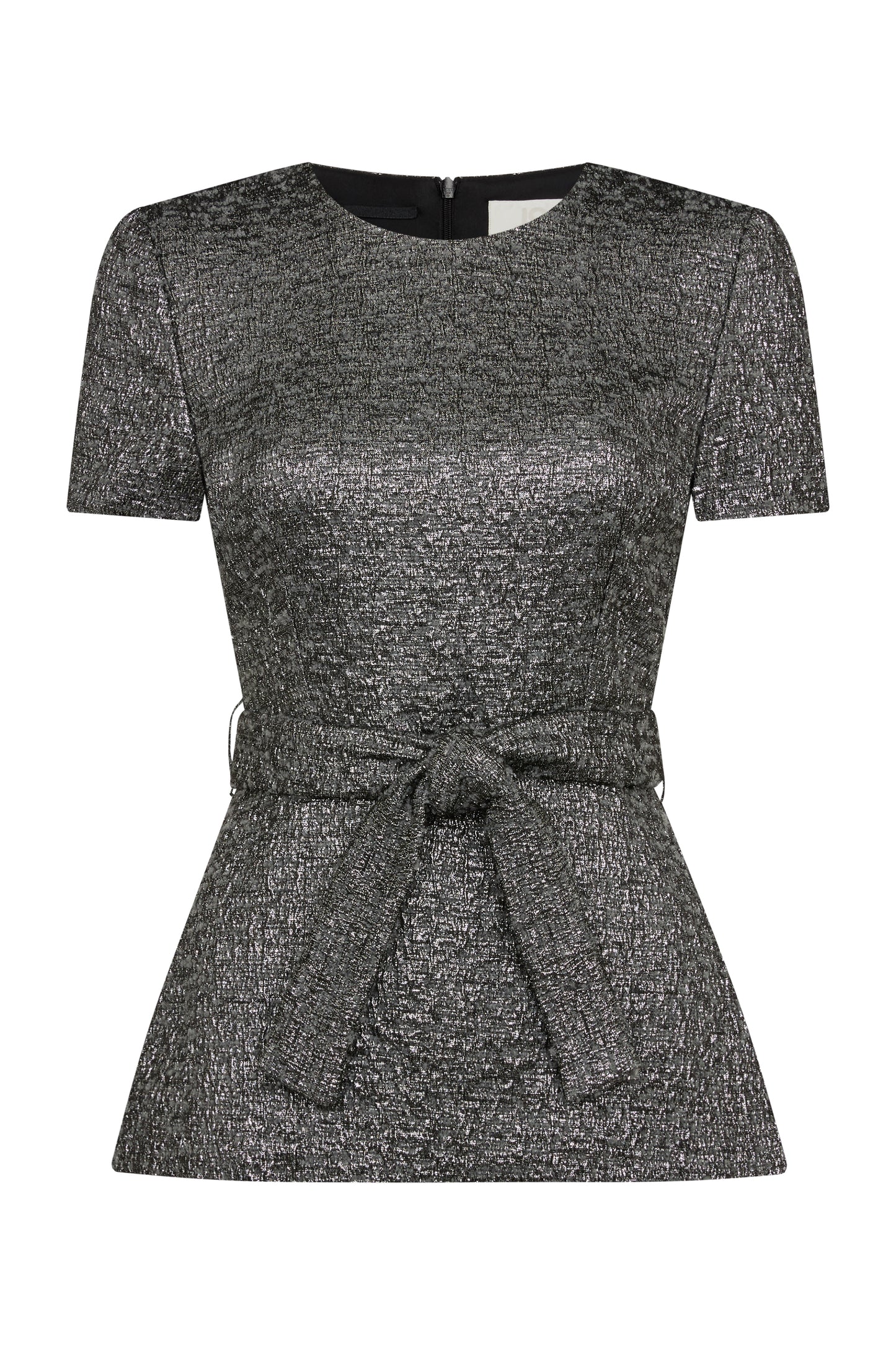 Womack Metallic Weave Top - Dark Silver