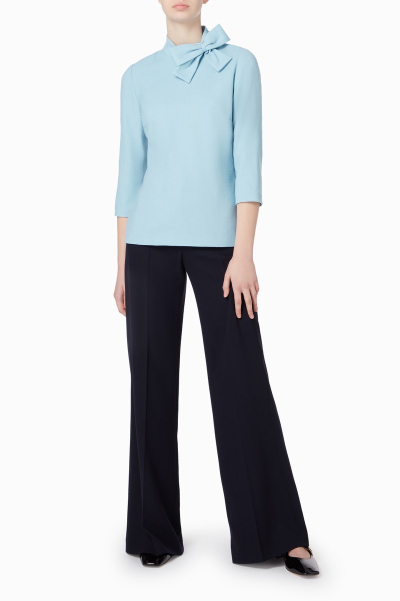 Blaire Wool Top - Pacific Blue