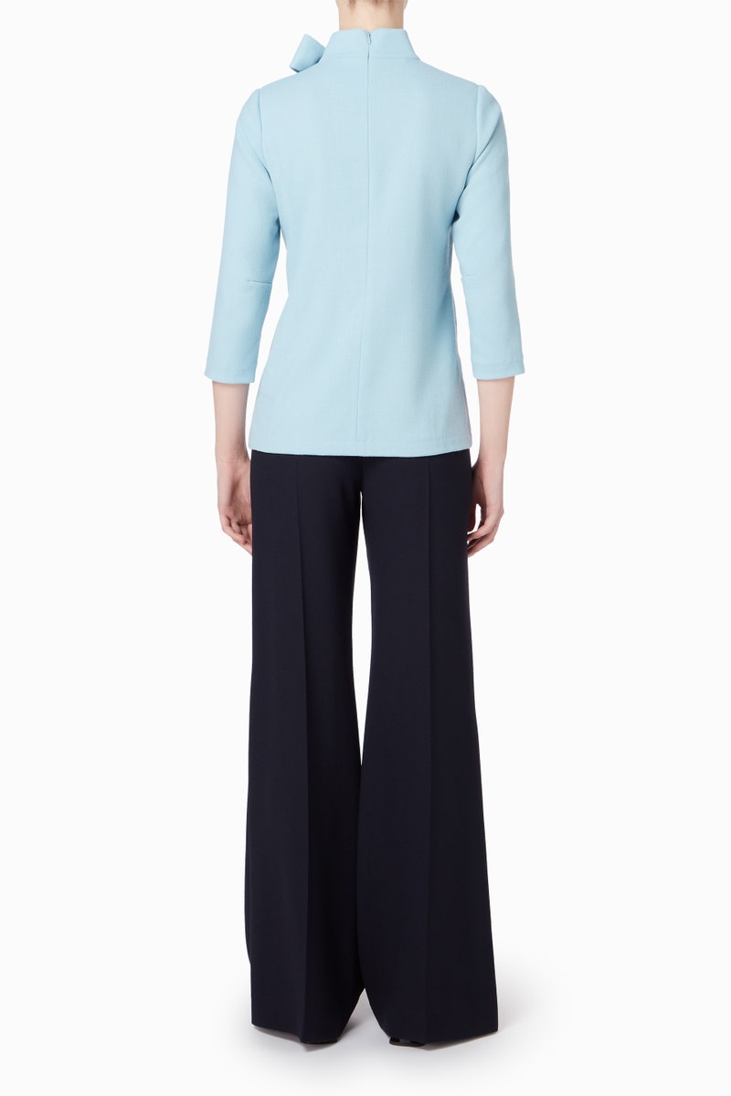 Blaire Wool Top - Pacific Blue