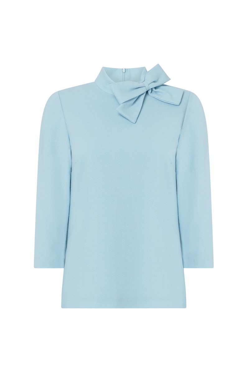 Blaire Wool Top - Pacific Blue