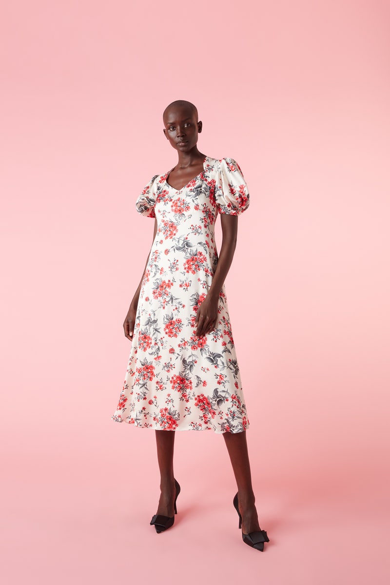 Paradise Dress - Red Scatter Flower Print