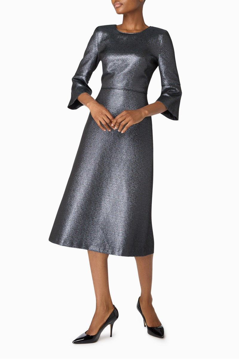 Renata Fit And Flare Dress Navy Sparkle