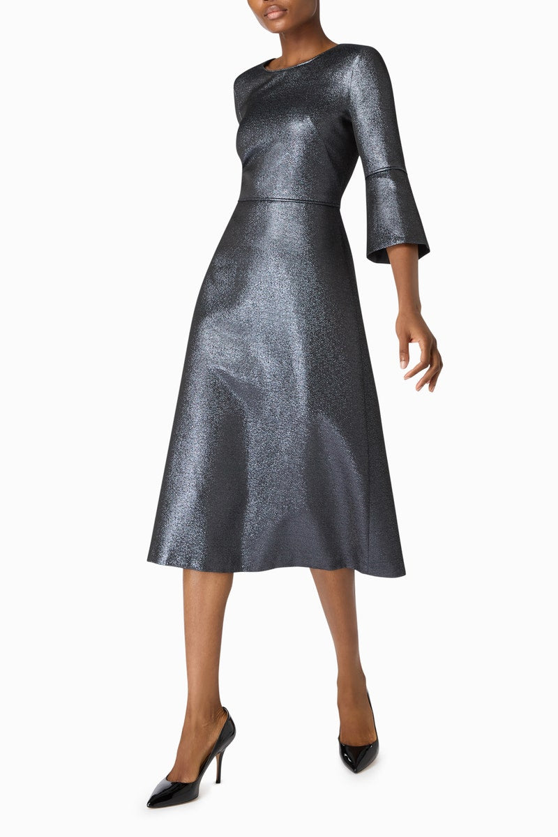 Renata Fit And Flare Dress Navy Sparkle