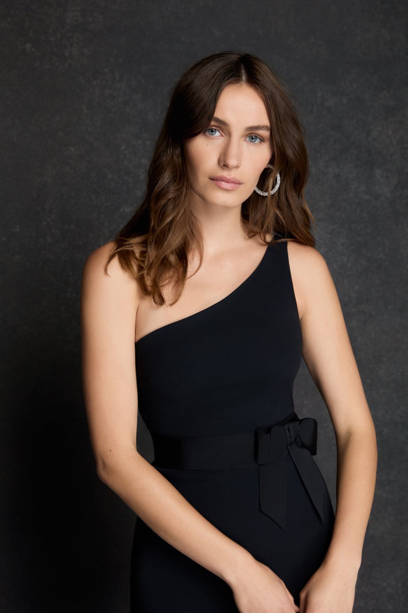 Siren Stretch Crepe Pencil Dress - Black