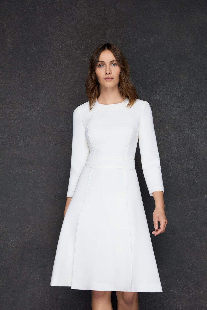 Suki Fit And Flare Dress - Cream Suki Fit And Flare Dress - Cream