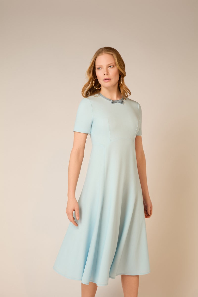 Thea Fit And Flare Dress - Sky Blue