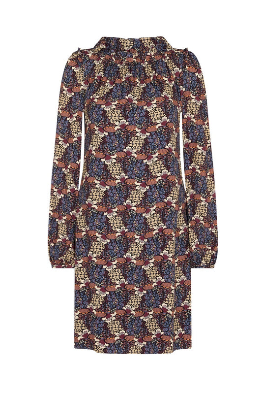 Rosalie Dress - Indigo Flower Print