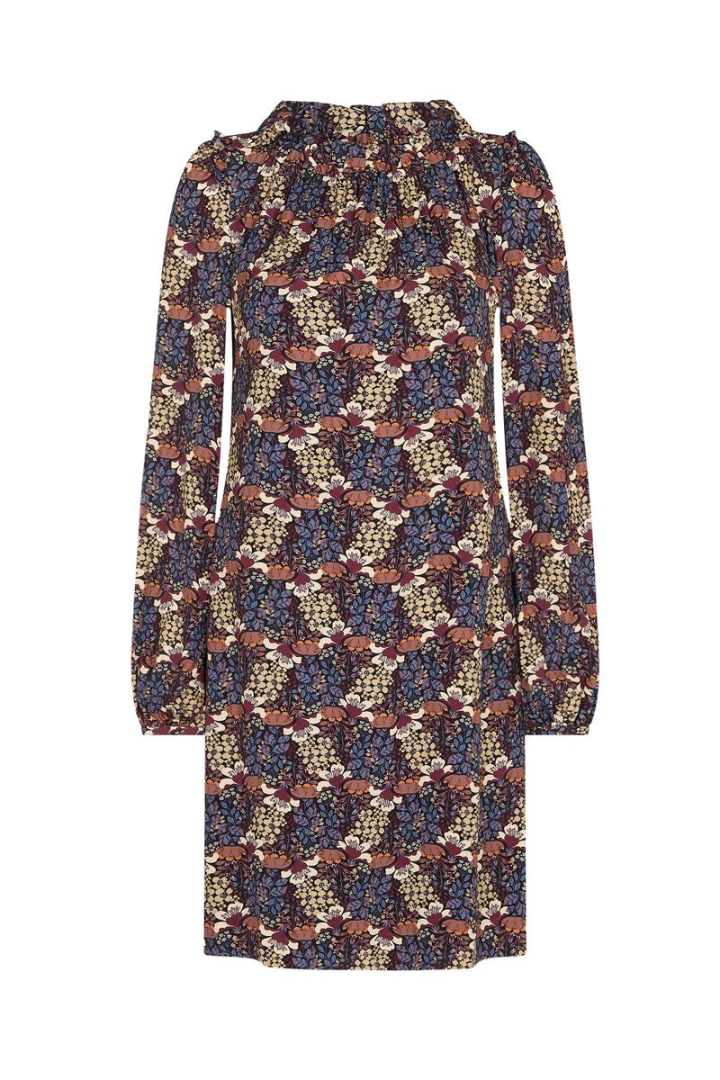 Rosalie Dress - Indigo Flower Print