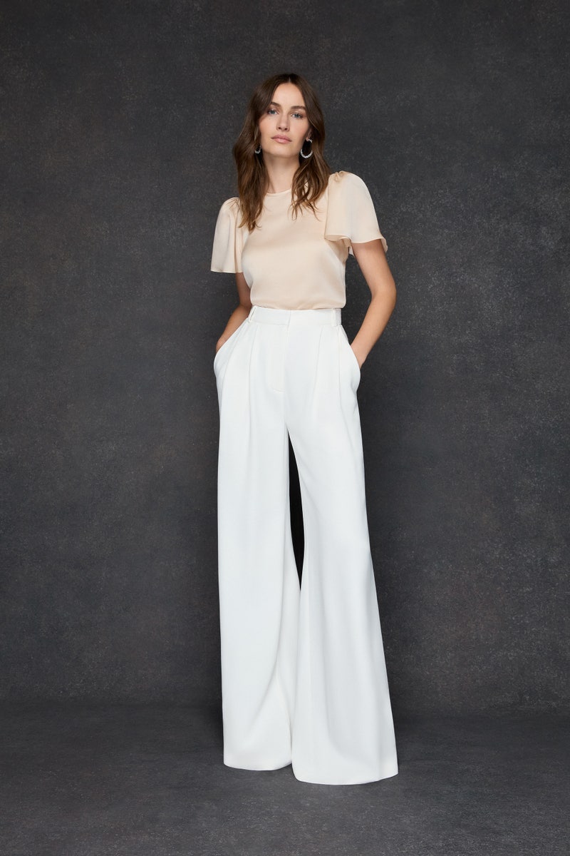 Sinclair Stretch Crepe Trousers - Cream