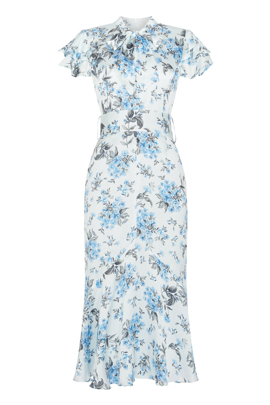 Kalista Dress - Blue Scatter Flower Print
