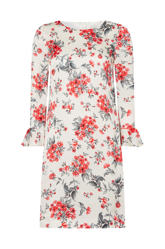Posey Dress - Red Scatter Flower Print