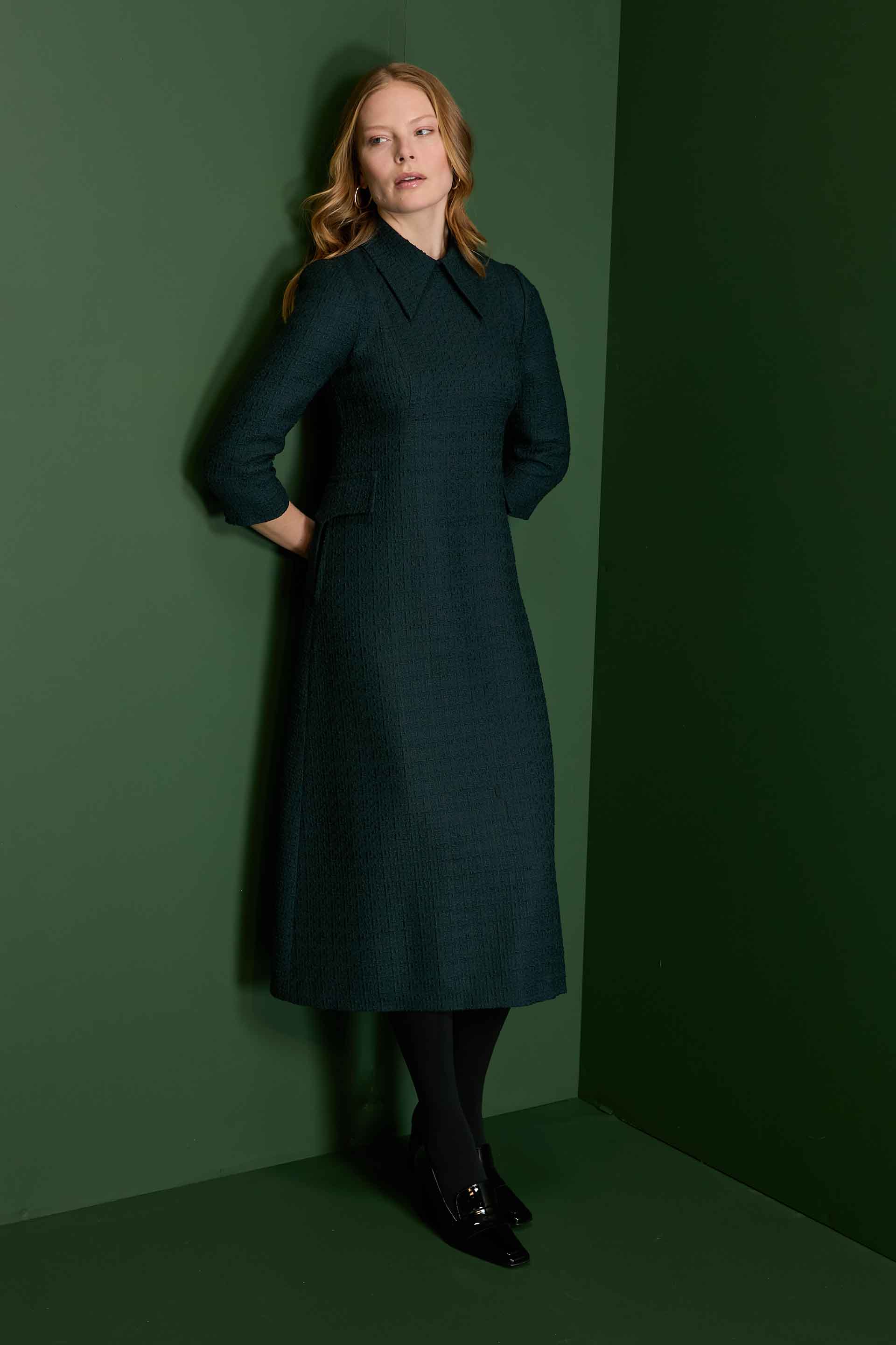 Taylor Tweed Dress - Evergreen Jane Atelier Taylor Tweed Dress - Evergreen Jane Atelier