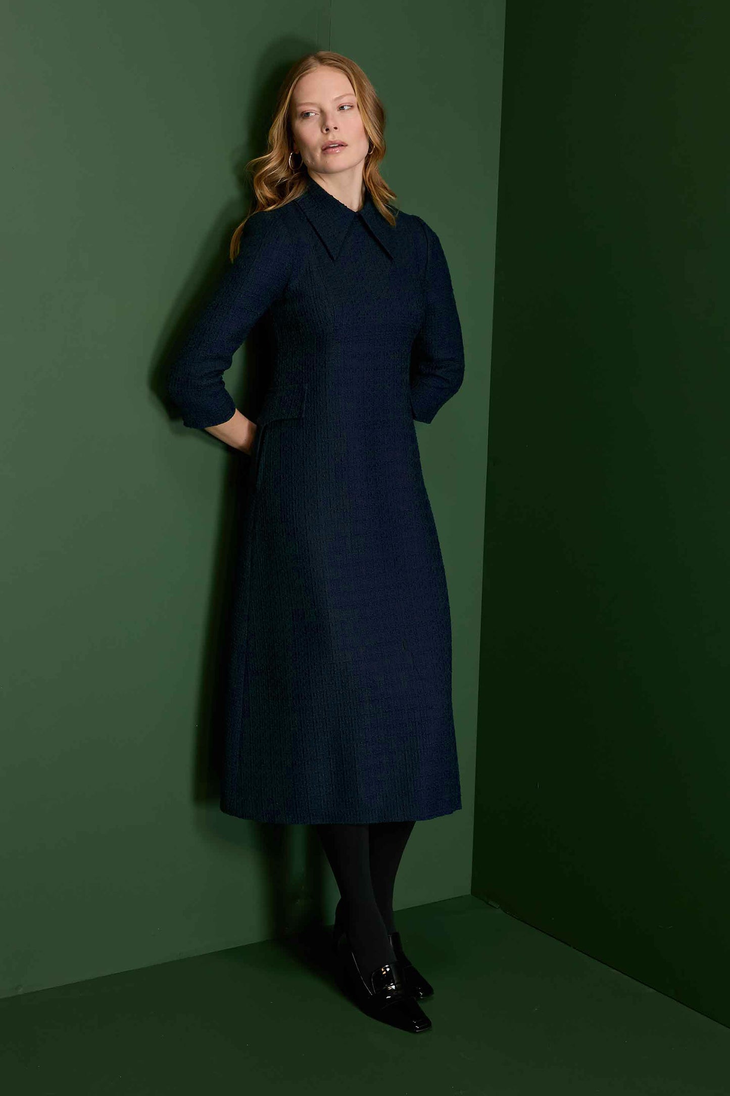 Taylor Tweed Dress - French Navy