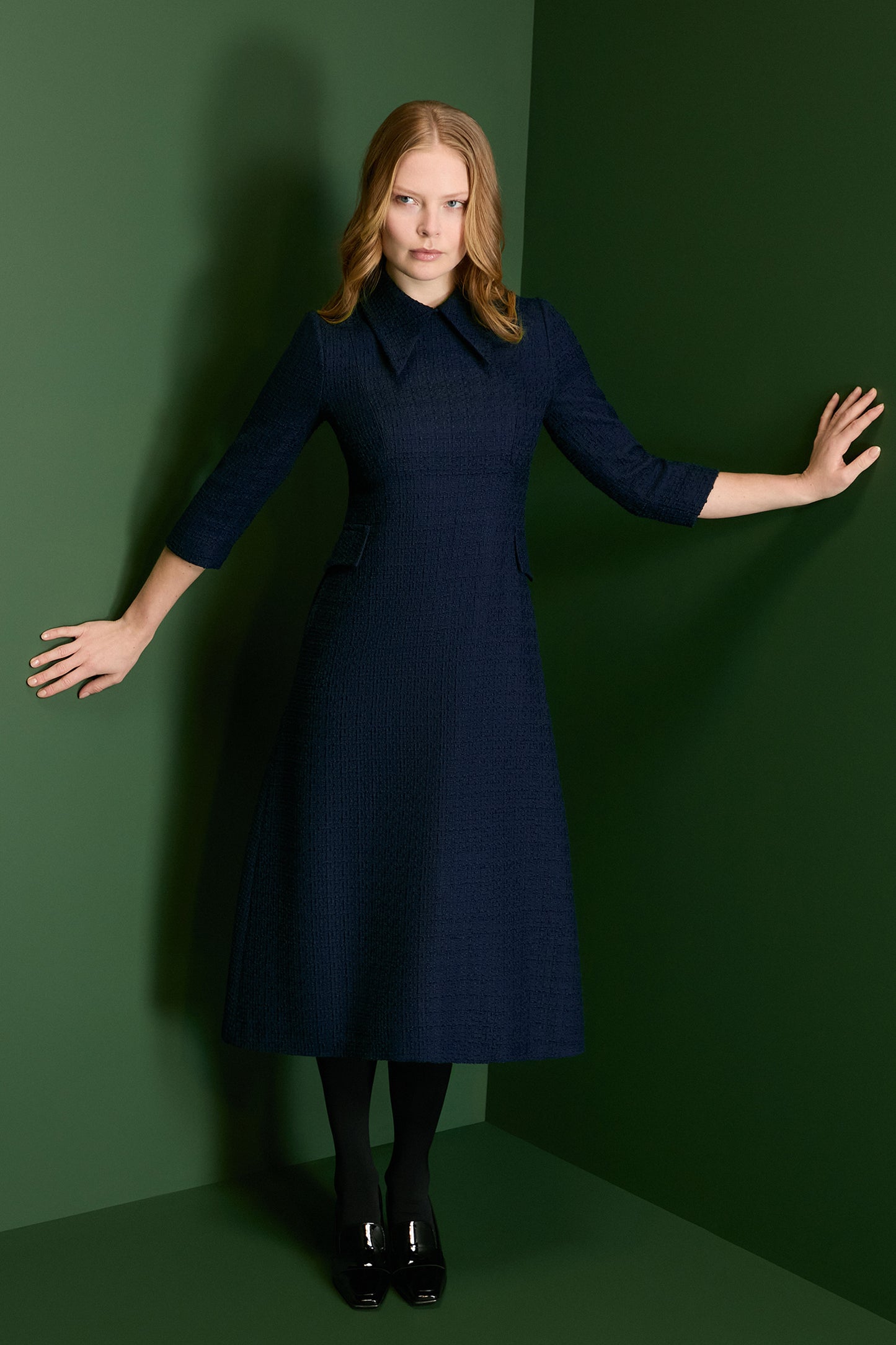 Taylor Tweed Dress - French Navy