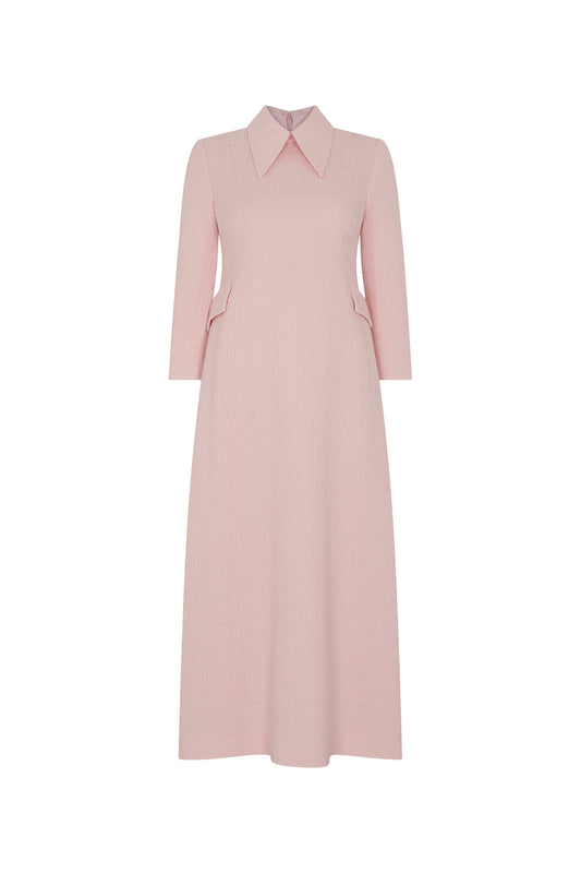 Taylor Tweed Dress - Pearl Pink