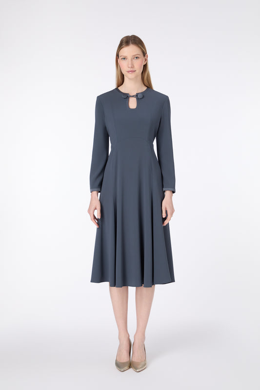 Taite Cady Fit And Flare Dress - Shadow Grey